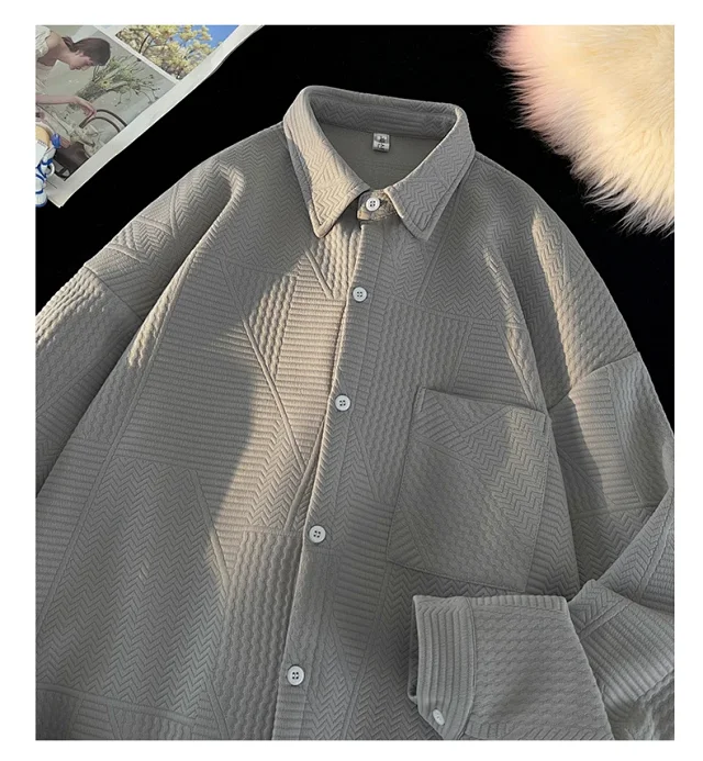 Japanese-Style Vintage Men's Corduroy Shirt Detail