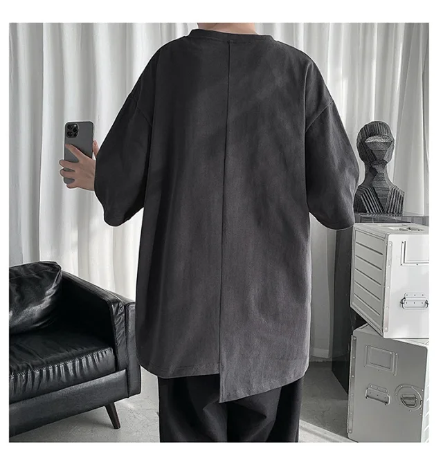 Men's Trendy Solid Half Sleeve Tee Detail