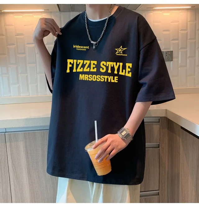 Summer 2025 Men's Cotton Oversized T-shirt Detail