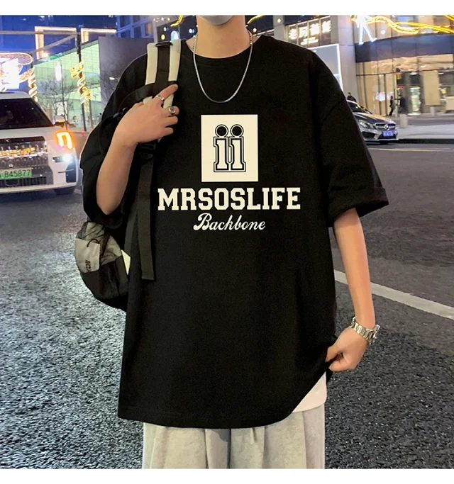 Men's Heavyweight Cotton Oversized T-Shirt Detail