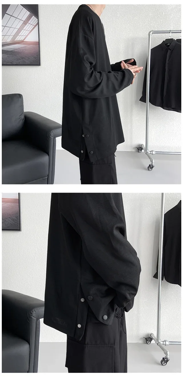 Men's HK Style Button-Down Long-Sleeve Tee Detail