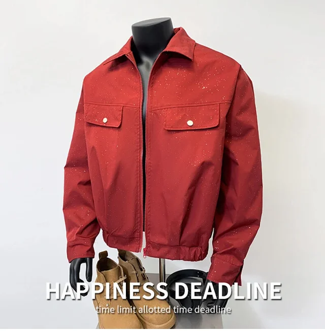 Starry Sky Men's Edgy Flight Jacket Detail