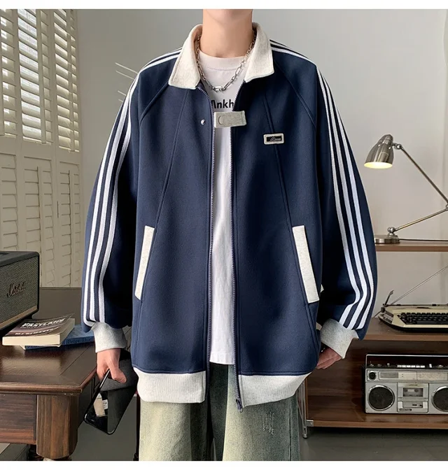 Men's Oversized Patchwork Cardigan Detail