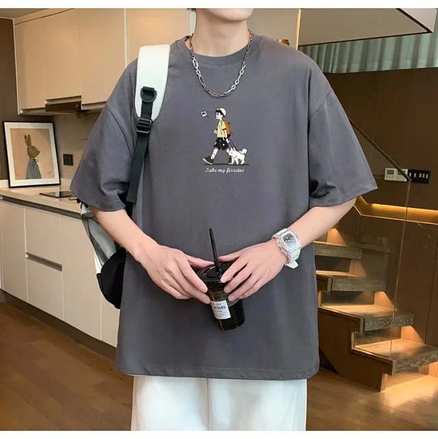 Men's Big Size Cotton Summer T-Shirt Detail