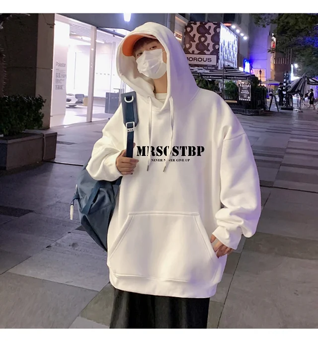 Men's Heavy Fleece Retro Hoodie Oversized Detail
