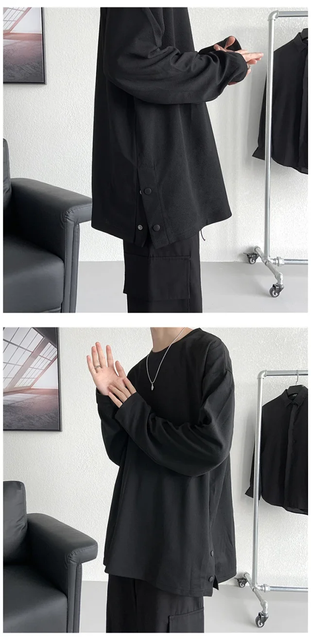 Men's HK Style Button-Down Long-Sleeve Tee Detail