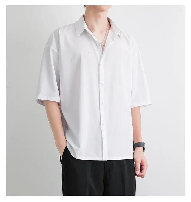 DK Men's Loose Cooling Black Shirt Detail