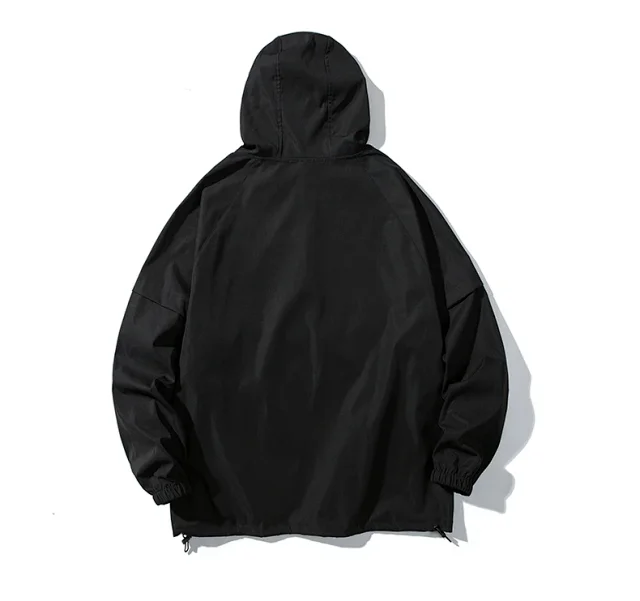 Men's Trendy Lightweight Half-Zip Hooded Jacket Detail
