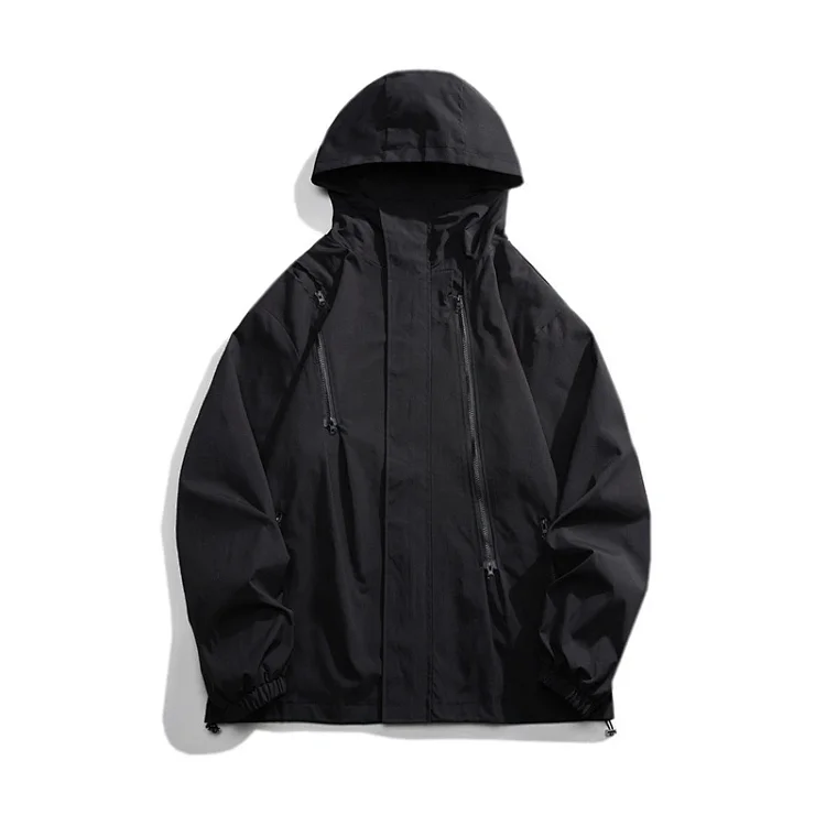 Men's HK Style Loose Hooded Windbreaker