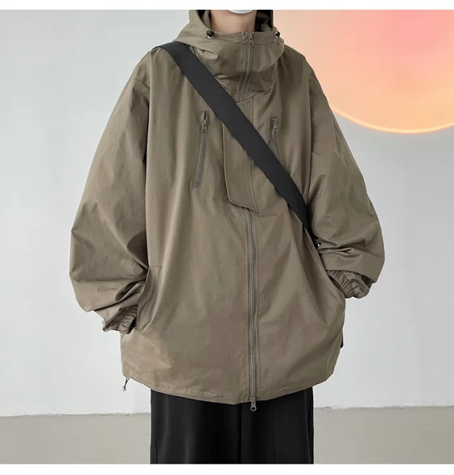 Black Warrior Men's Hooded Utility Jacket Detail