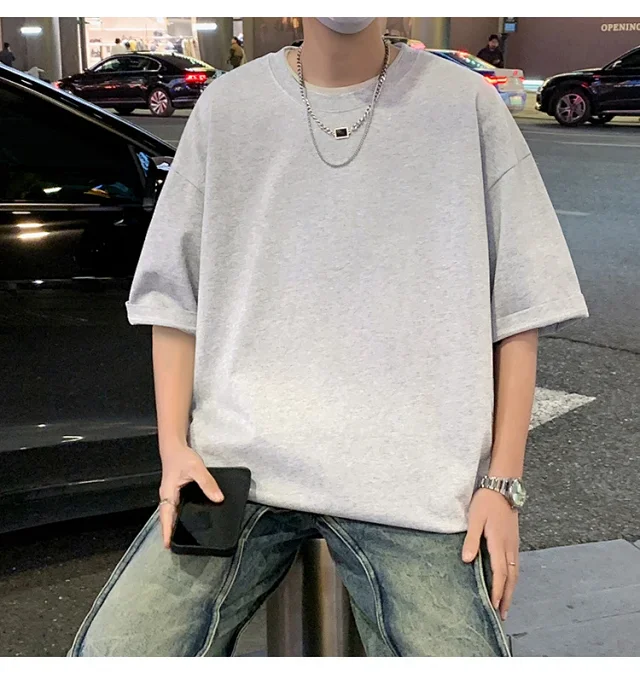 Men's Summer Oversized Heavyweight Cotton T-Shirt Detail