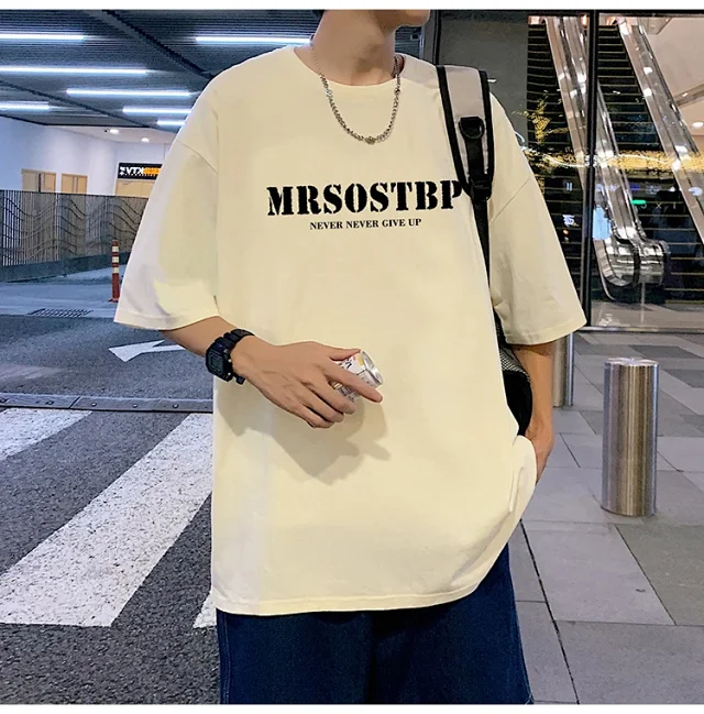 Men's Oversized Cotton Tee 2025 Rose-Print Detail