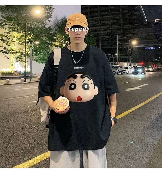 Men's Heavyweight Cotton Cartoon Tee Loose Detail