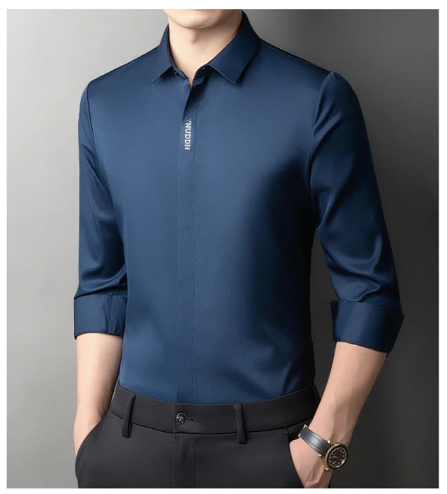 Men's Tailored Stretch Long Sleeve Shirt Detail