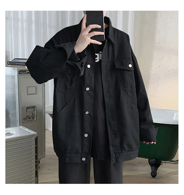 Men's Oversized Street Denim Jacket Detail