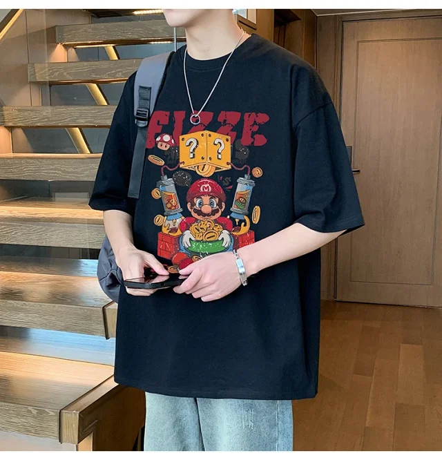 Men's 2025 Summer Cotton Cartoon Tee Detail