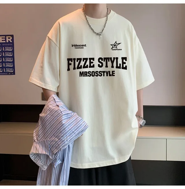Summer 2025 Men's Cotton Oversized T-shirt Detail