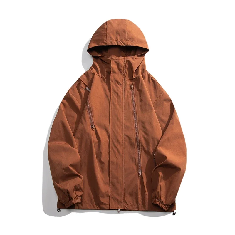 Men's HK Style Loose Hooded Windbreaker