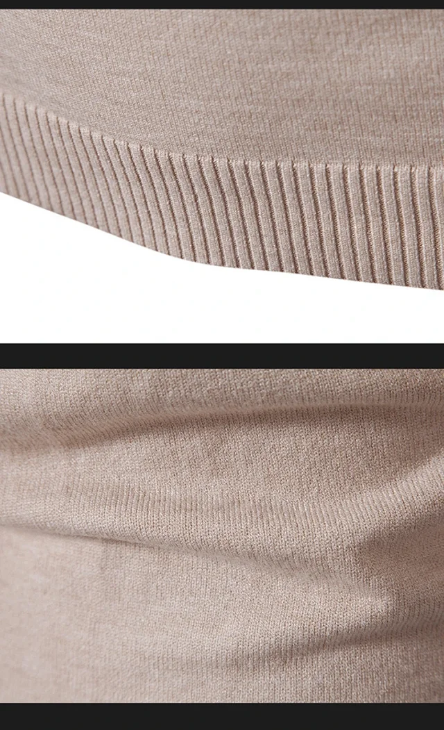 Men's Retro Solid Loose Knit Pullover Detail