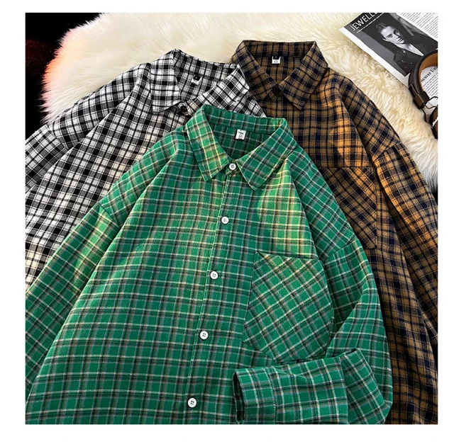 Men's Japanese Brushed Cotton Plaid Shirt Jacket Detail