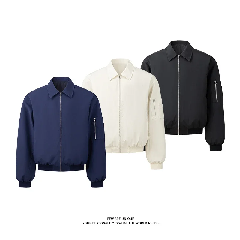 Unisex Short Bomber Jacket Loose Fit