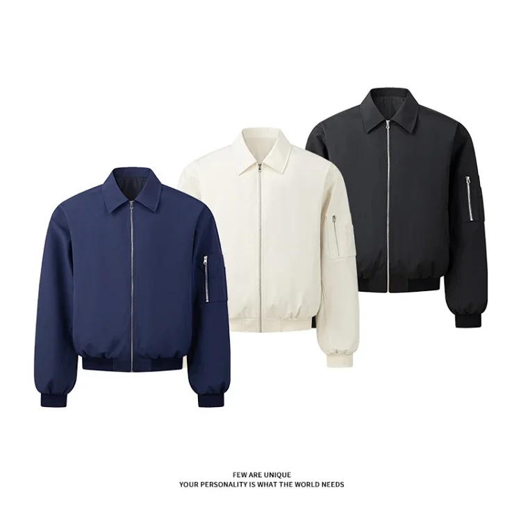 Unisex Short Bomber Jacket Loose Fit