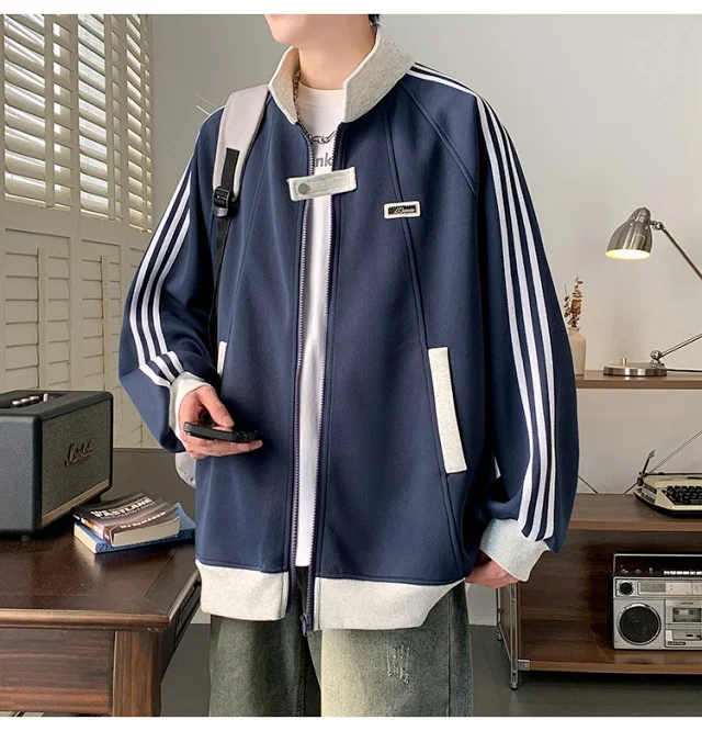 Men's Oversized Patchwork Cardigan Detail