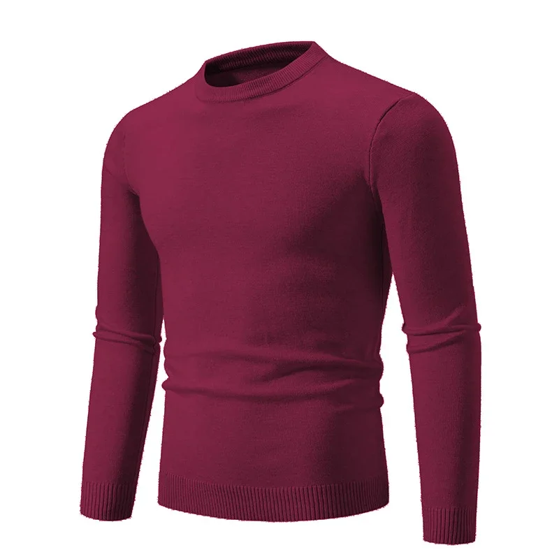 Men's Retro Solid Loose Knit Pullover
