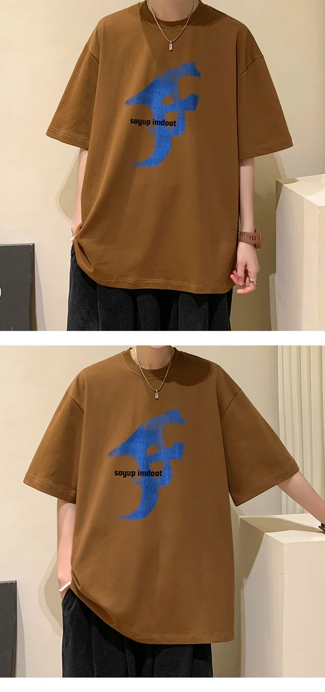 Men's Loose Graphic Print T-Shirt Detail