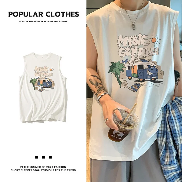 Men's Printed Loose Tank Top