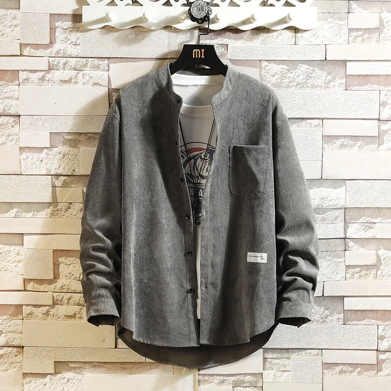 Men's Long Sleeve Korean Corduroy Shirt