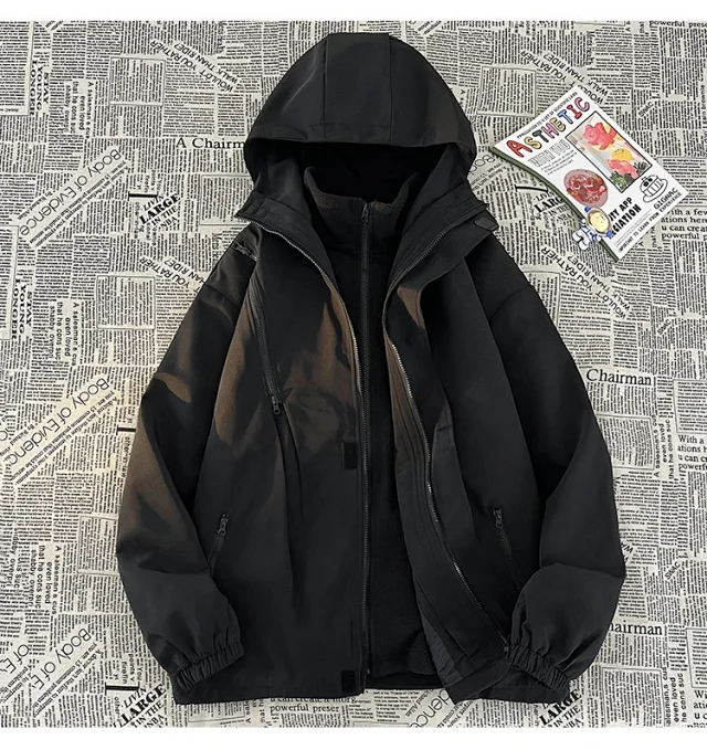 Windproof Waterproof Fleece-Lined Couple's 3-in-1 Jacket Detail