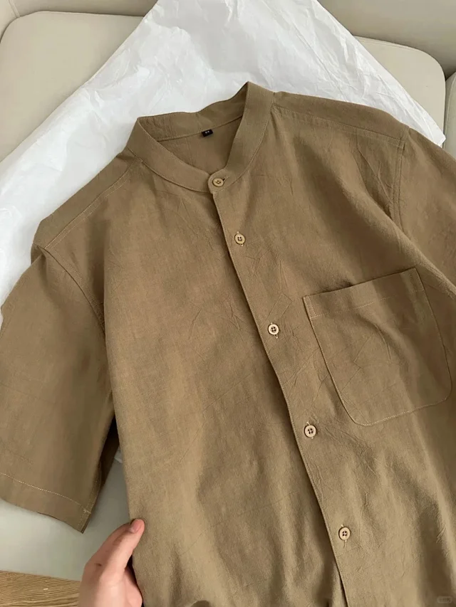 Men's New Chinese Bamboo Cotton Shirt Detail