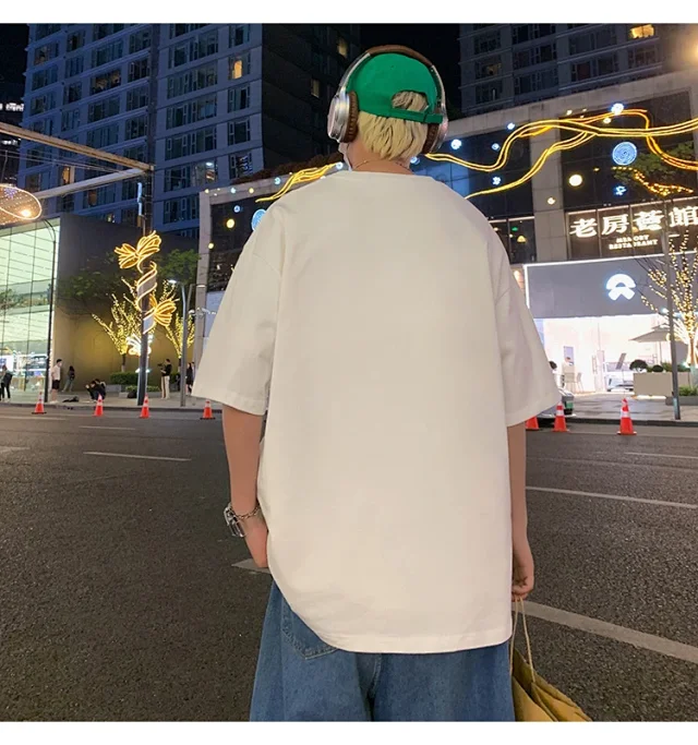 Men's Heavyweight Cotton Oversized T-Shirt Detail
