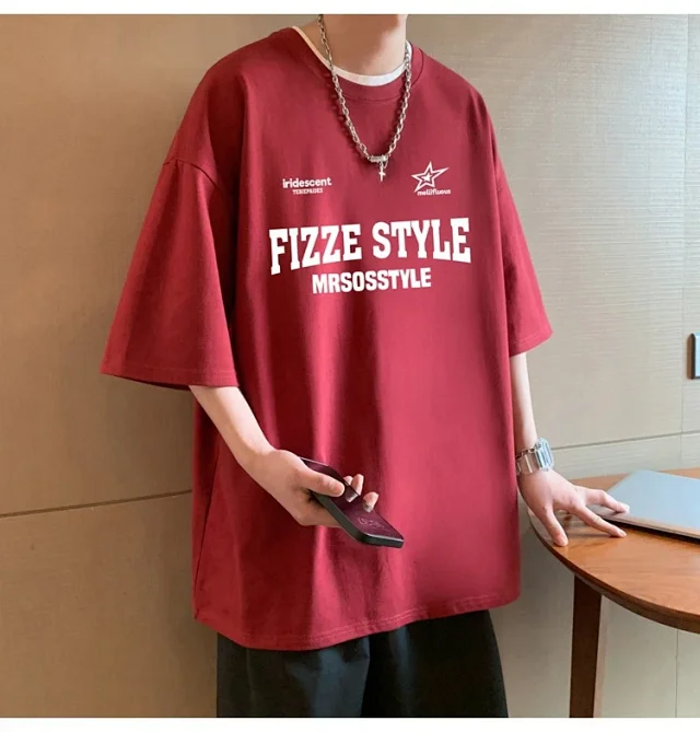 Summer 2025 Men's Cotton Oversized T-shirt Detail