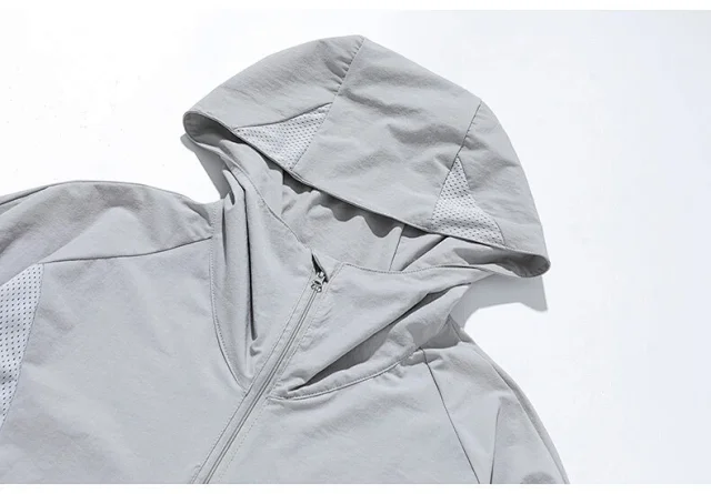 Men's Quick-Dry Hooded Sun Cycling Jacket Detail