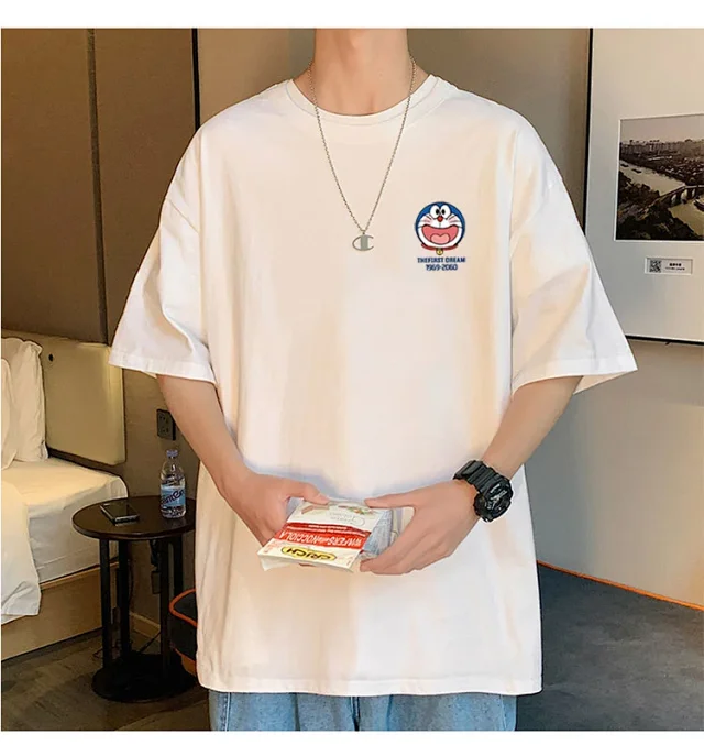 Vintage Doraemon Men's Summer Tee Detail