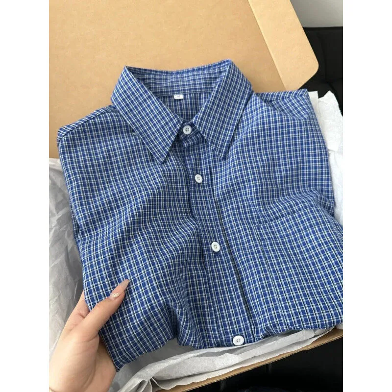 Cleanfit Men's Blue Vintage Plaid Overshirt