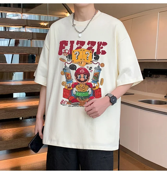 Men's 2025 Summer Cotton Cartoon Tee Detail