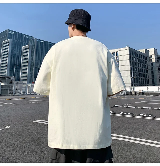 Men's Heavyweight Cotton T-Shirt 2025 Loose Detail