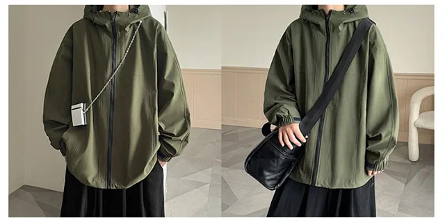 Men's American Retro Vibe Waterproof Jacket Detail