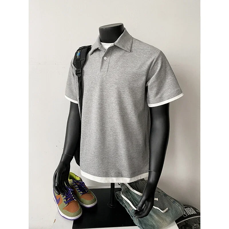Men's Summer Pique Mock Polo Shirt