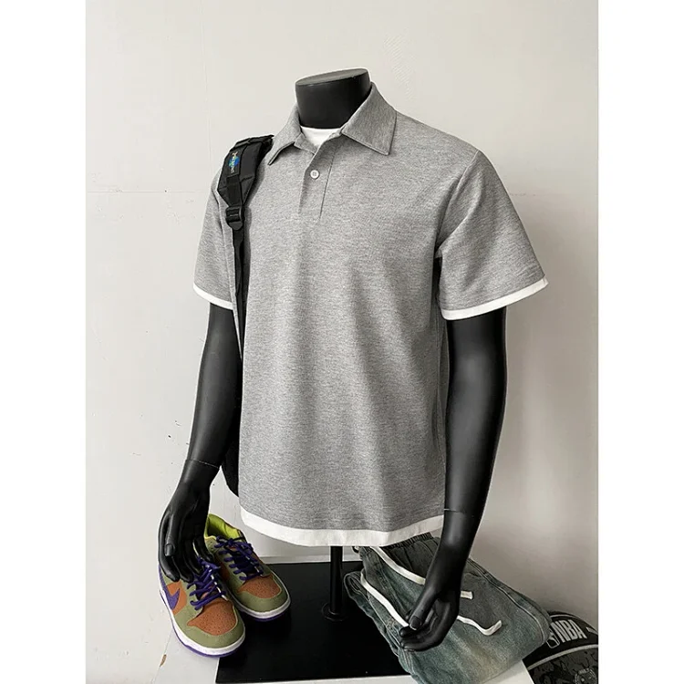 Men's Summer Pique Mock Polo Shirt
