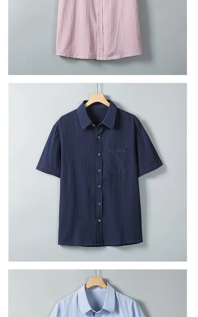 Men's Chinese Summer Short-Sleeve Shirt Detail