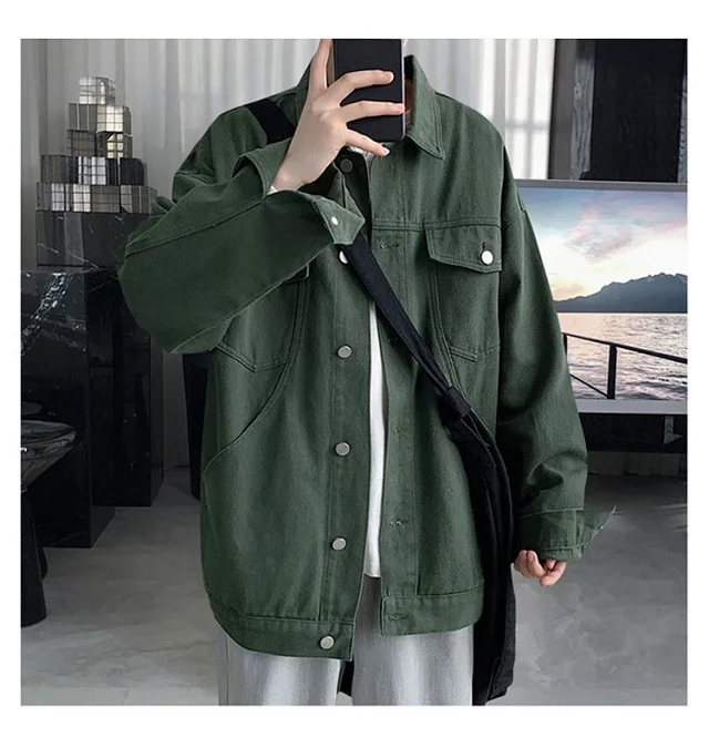Men's Oversized Street Denim Jacket Detail