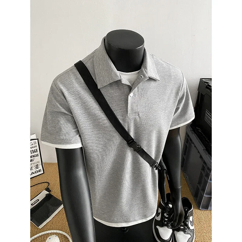 Men's Summer Pique Mock Polo Shirt