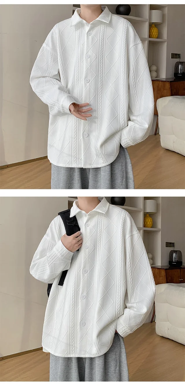 Trendy Boys' Jacquard Long Sleeve Shirt Detail