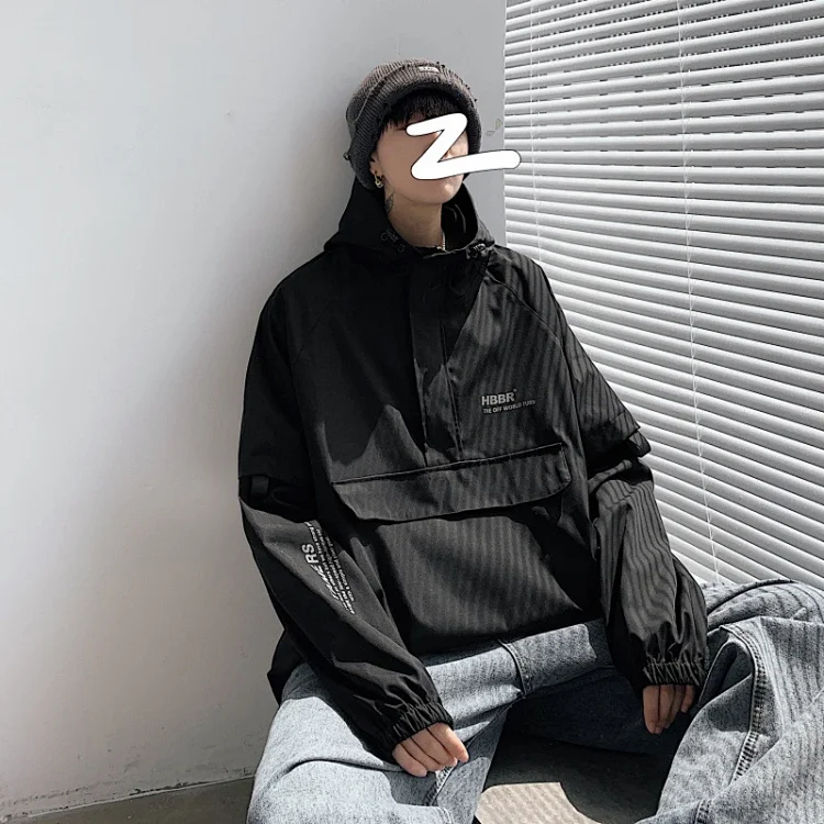 Men's Lightweight Half-Zip Hooded Pullover Jacket