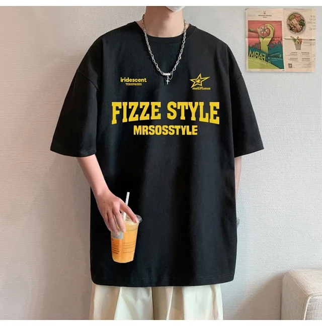 Summer 2025 Men's Cotton Oversized T-shirt Detail