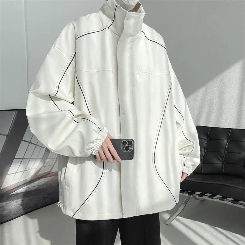 Men's Burgundy Hip-Hop Hooded Bomber Jacket
